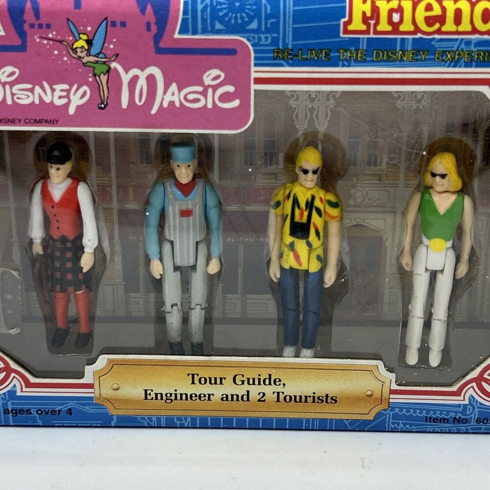 Disney Magic Town Square Friends Tour Guide & Engineer & 2 Tourists 1988 Rare - Picture 2 of 5